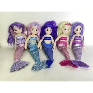 Aurora World Sea Sparkles Mermaid Plush Dolls Multicolor Lot of 5